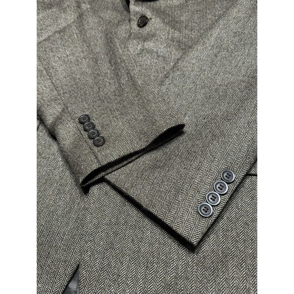 Andrew Fezza Men's Sport Coat Blazer 3 Button Brown Herringbone Wool Blend 42R - Picture 10 of 11